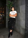 Women Spring Summer Embroidered Three-Point Denim Pant