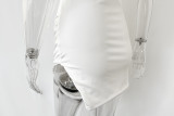 Women Lace-Up Suspender Sexy Side Slit Mini Dress
