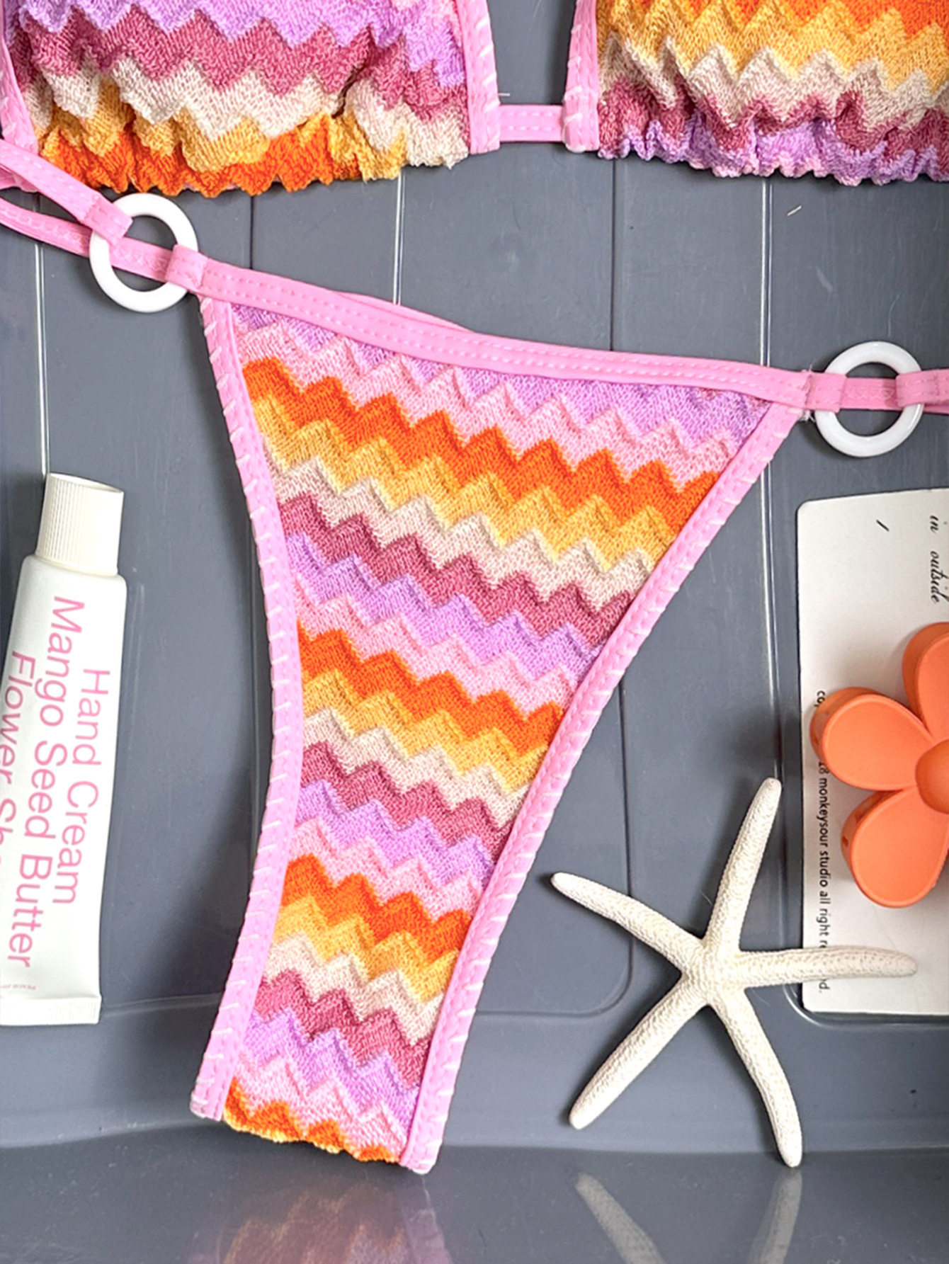 Striped Gradient Two-Piece Bikini for Summer Holidays