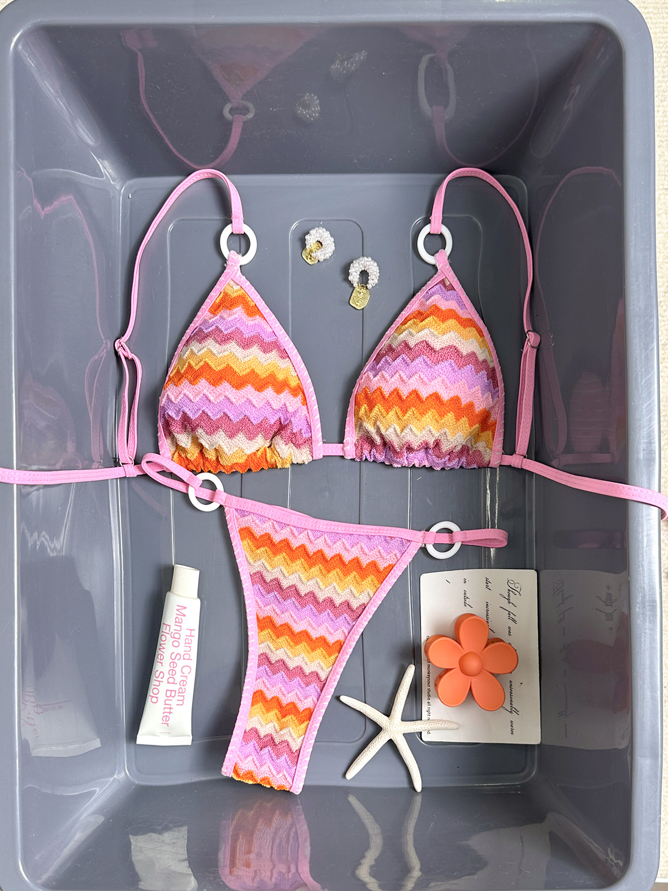 Striped Gradient Two-Piece Bikini for Summer Holidays
