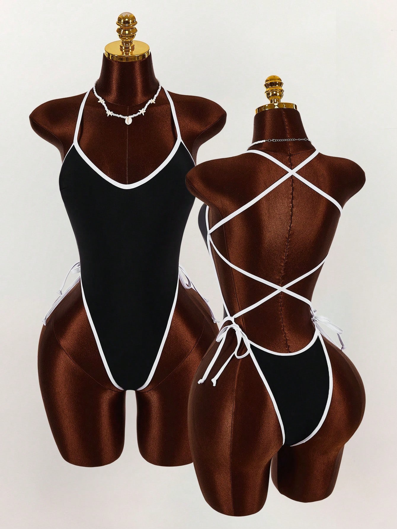 Strap Lace-Up Low Back Jumpsuit for Party Wear
