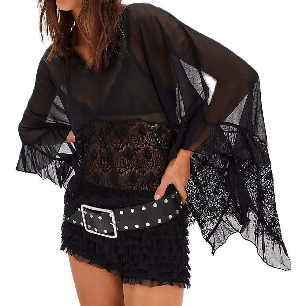 Mesh Bat Sleeve Beach Cover-Up for Summer Vacations