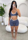 Women Solid Color Yoga Tank Top & Shorts Set