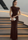 Women Summer Slim Waist Off Shoulder Long Dress