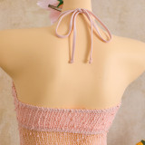 Women Holiday Sequin Strap Dress & Trunks Bikini Set