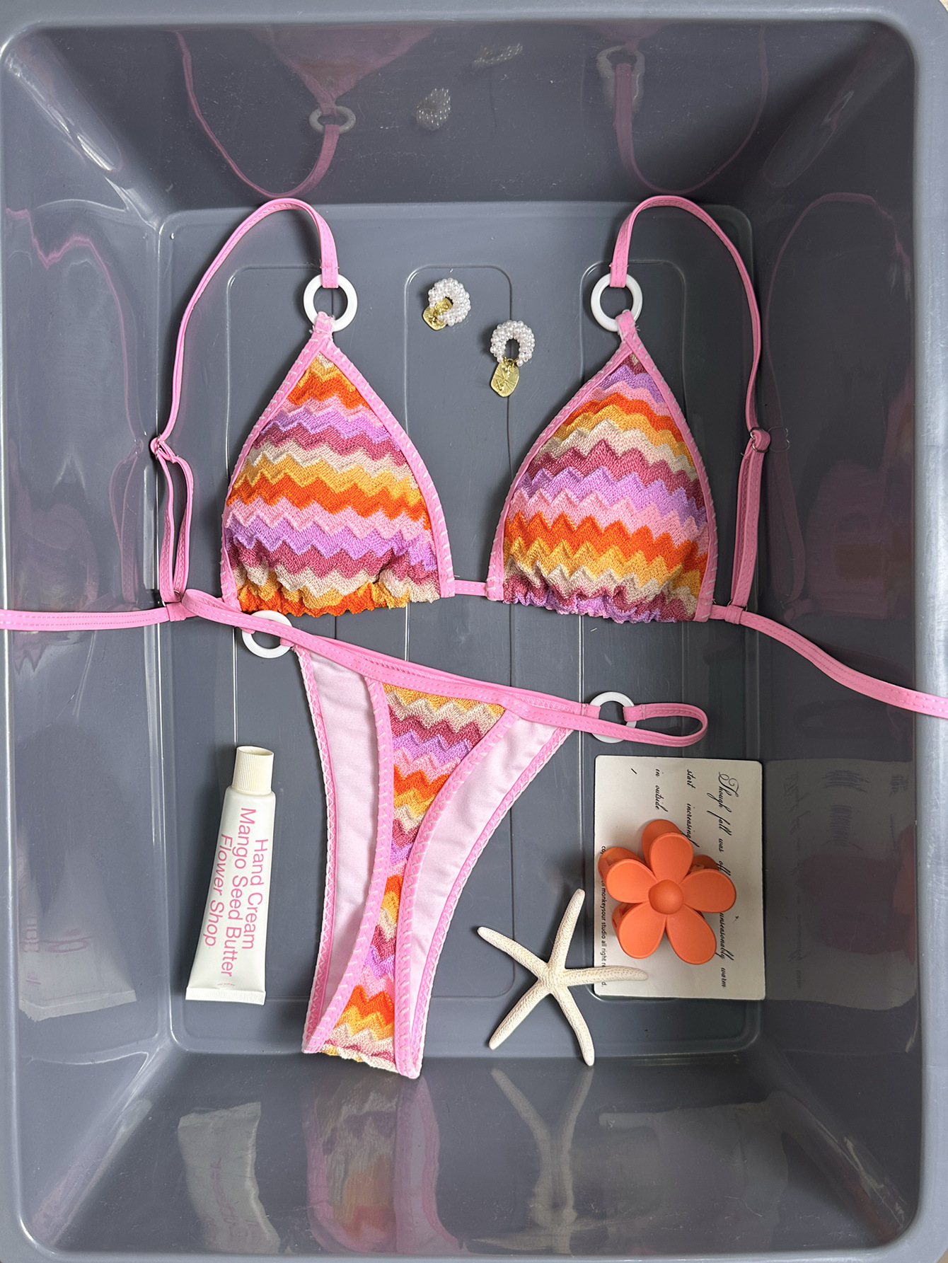 Striped Gradient Two-Piece Bikini for Summer Holidays