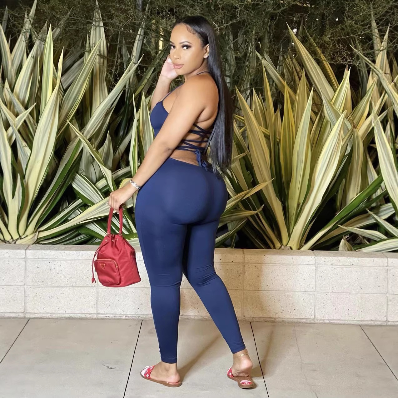 Lace-Up Hollow Out Jumpsuit for Party & Evening Wear
