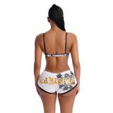 Women Summer Sexy Multi-Color Printed Lace-Up Two Pieces Swimwear