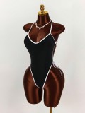 Women Strap Lace-Up Low Back Jumpsuit