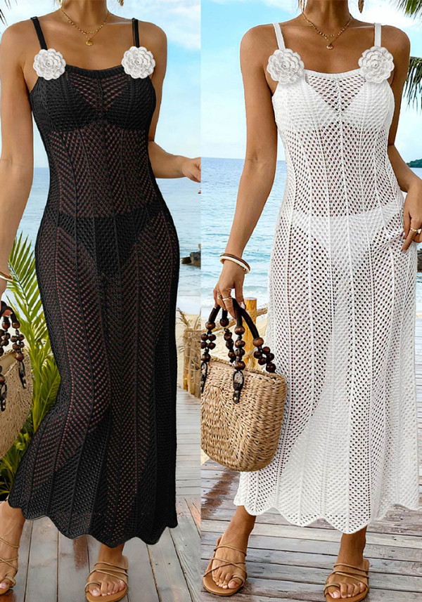 Women Beach Hollow Out Crochet Strap Dress