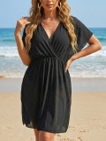 Women Holiday Mesh See-Through Slit Beach Dress