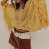 Women Spring Summer Mesh Bat Sleeve Beach Cover-Up