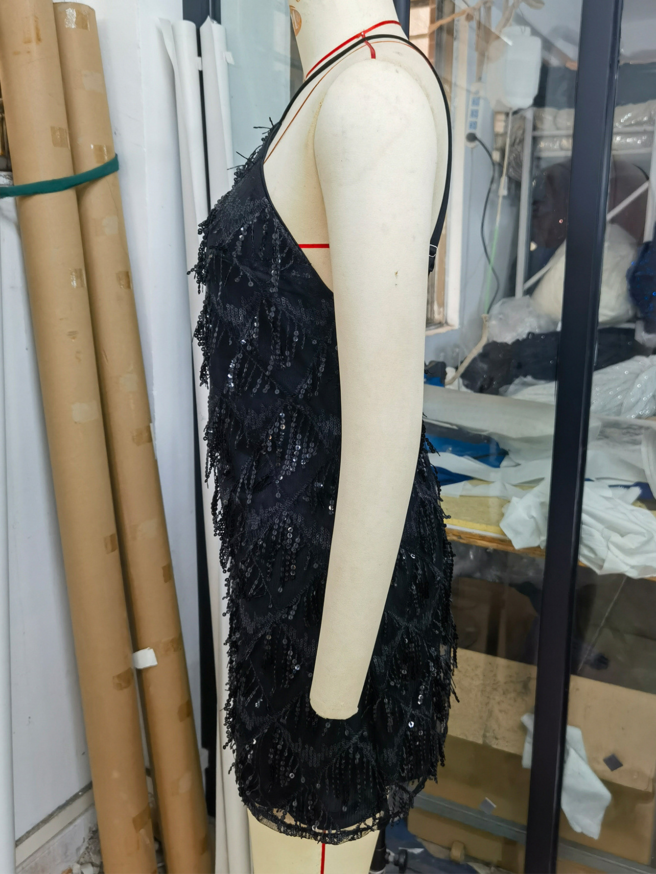Low Back Sequin Mini Dress for Nightclub Parties