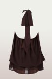 Women Holiday Slim Waist Halter Neck Low Back Dress