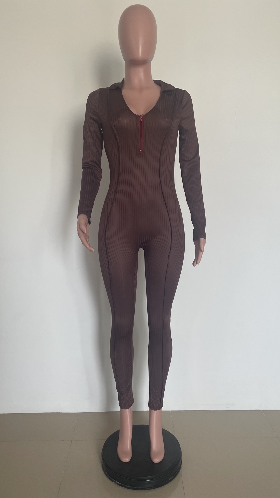 Solid V-Neck Jumpsuit for Evening & Party Wear