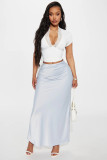 Women Lace Patchwork V-Neck Short Sleeve Top
