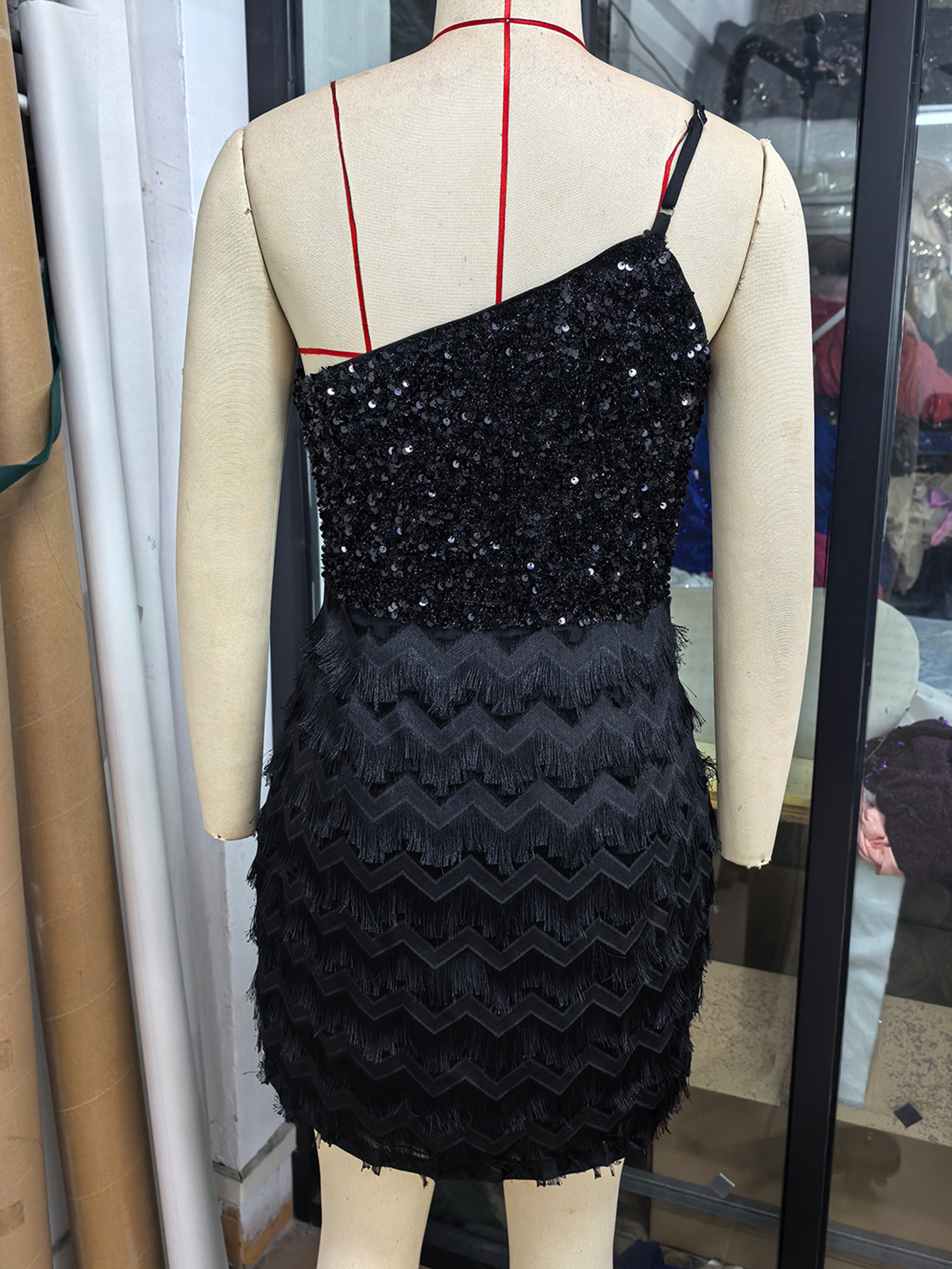 One-Shoulder Sequin Party Dress for Evening Events
