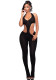 Women Sexy See-Through Knitting V-Neck Jumpsuit