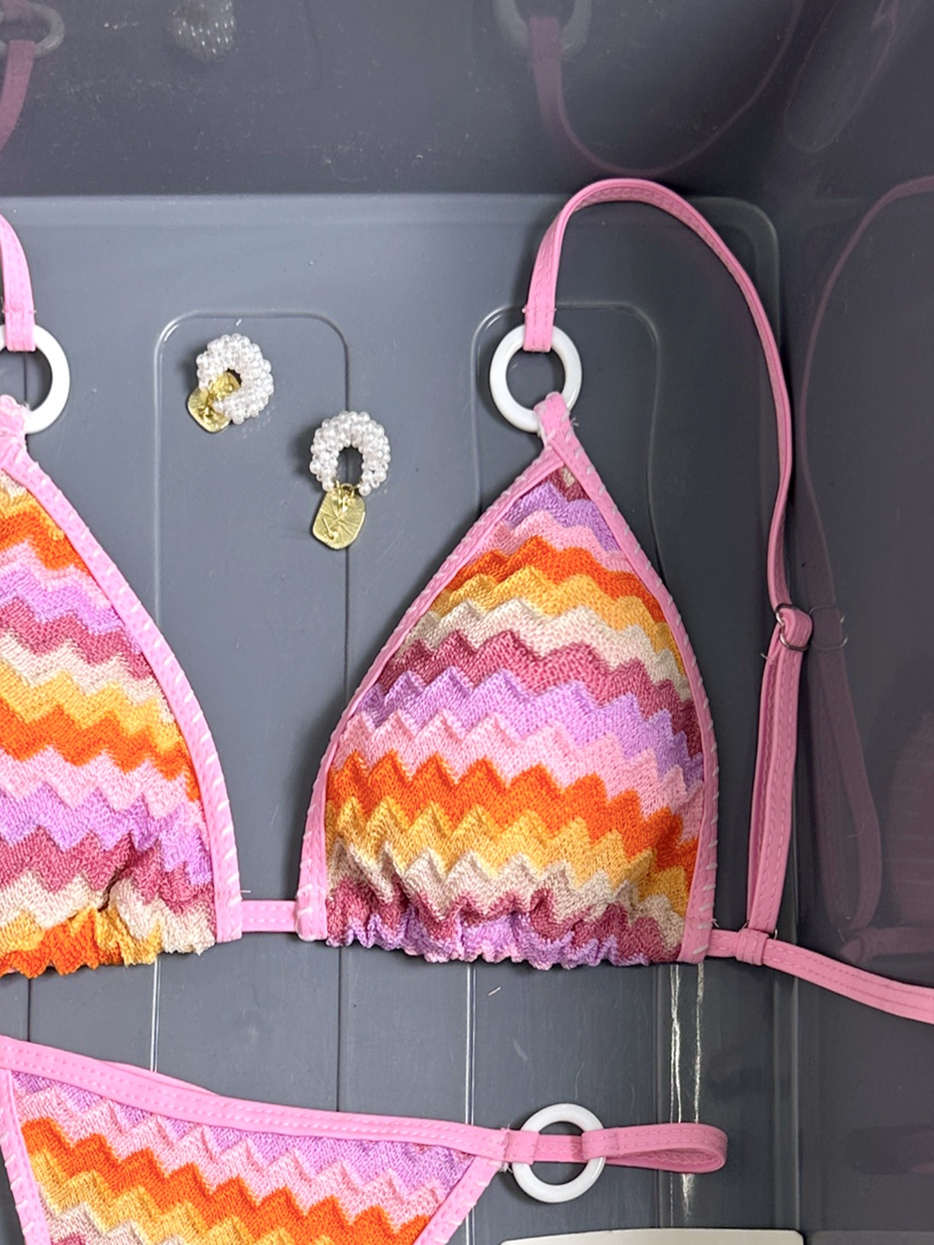 Striped Gradient Two-Piece Bikini for Summer Holidays