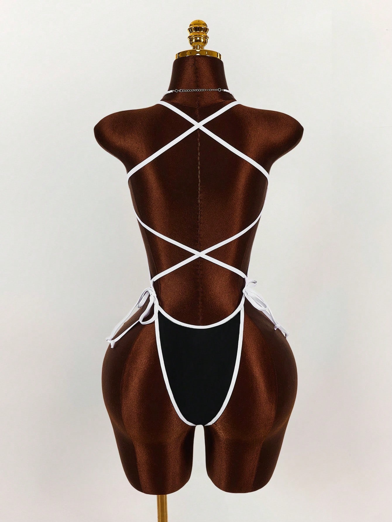 Strap Lace-Up Low Back Jumpsuit for Party Wear