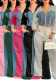 Women Spring Casual Denim Patchwork Zipper Long Sleeve Wide Leg Two-Piece Pants Set