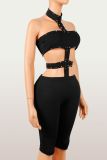 Women Hollow Out Halter Neck Jumpsuit