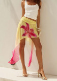 Women Spring Floral Ribbon Casual Skirt
