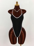 Women Strap Lace-Up Low Back Jumpsuit