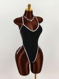 Women Strap Lace-Up Low Back Jumpsuit