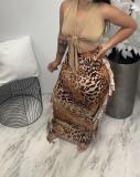 Women Leopard Print Tassel Long Skirt