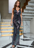 Women V-Neck Camisole Fishtail Formal Party Evening Dress