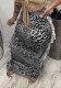 Women Leopard Print Tassel Long Skirt