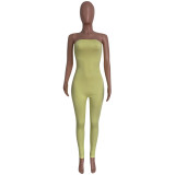 Women Spring Summer Tight Fit Solid Solid Color Jumpsuit Bodycon Clubwear Outfit