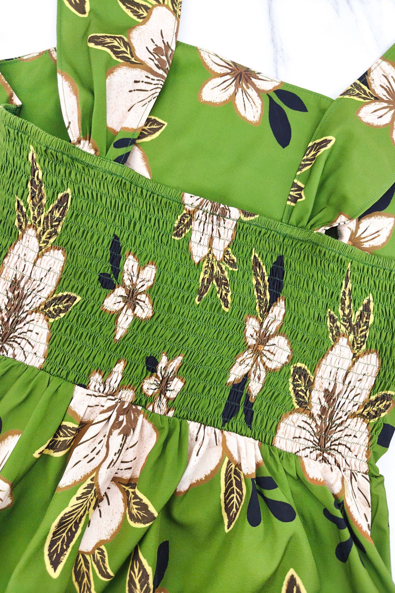 Printed Slim Waist A-Line Dress for Vacation & Beachwear