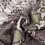 Women Sexy Snake Print Halter Neck Top and Shorts Two-Piece Set