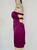 Women Sexy Satin Strapless Bodycon Evening Dress Night Party Dress