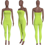 Women Spring Summer Tight Fit Solid Solid Color Jumpsuit Bodycon Clubwear Outfit