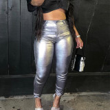 Women Spring Metallic Sexy Pants