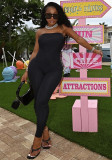 Women Spring Summer Tight Fit Solid Solid Color Jumpsuit Bodycon Clubwear Outfit
