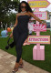 Women Spring Summer Tight Fit Solid Solid Color Jumpsuit Bodycon Clubwear Outfit