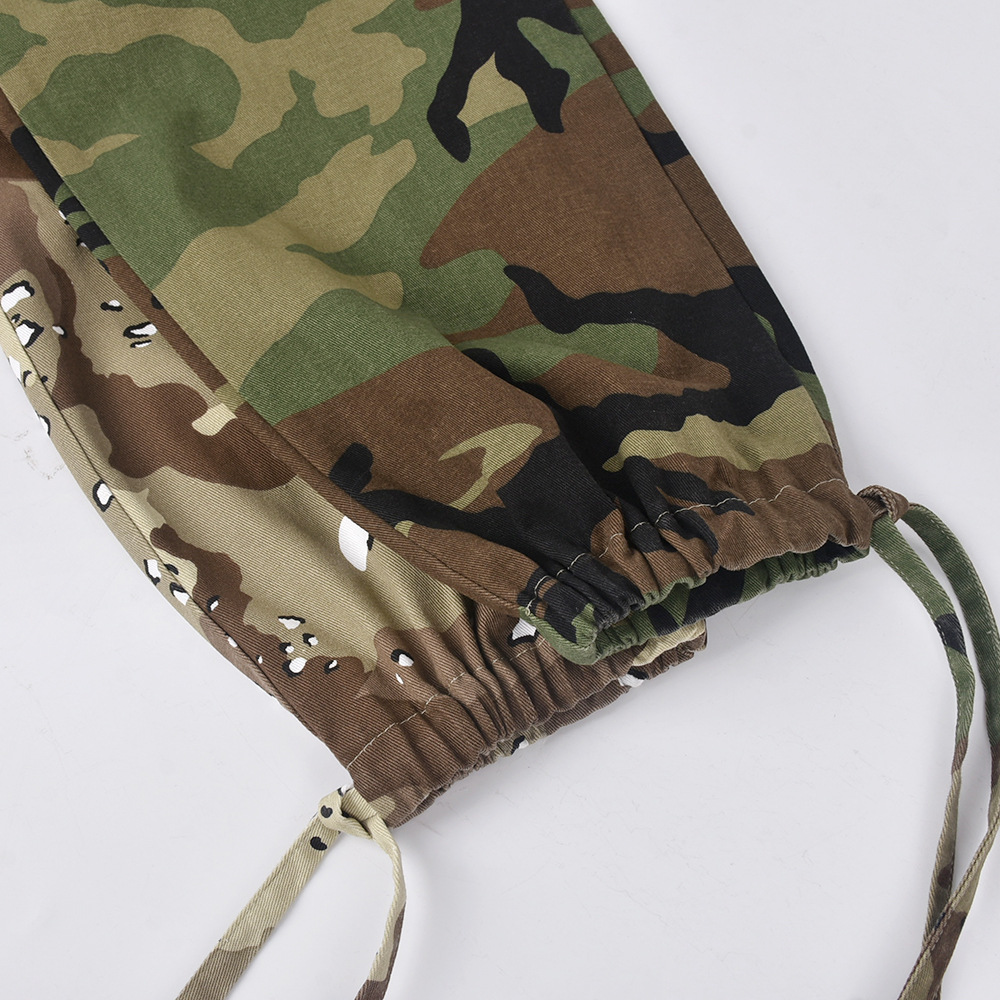 Denim Camouflage Pants for Autumn Casual Streetwear