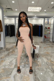 Women Spring Summer Tight Fit Solid Solid Color Jumpsuit Bodycon Clubwear Outfit
