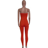 Women Spring Summer Tight Fit Solid Solid Color Jumpsuit Bodycon Clubwear Outfit