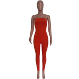Women Spring Summer Tight Fit Solid Solid Color Jumpsuit Bodycon Clubwear Outfit
