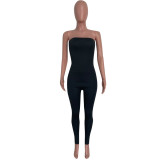 Women Spring Summer Tight Fit Solid Solid Color Jumpsuit Bodycon Clubwear Outfit