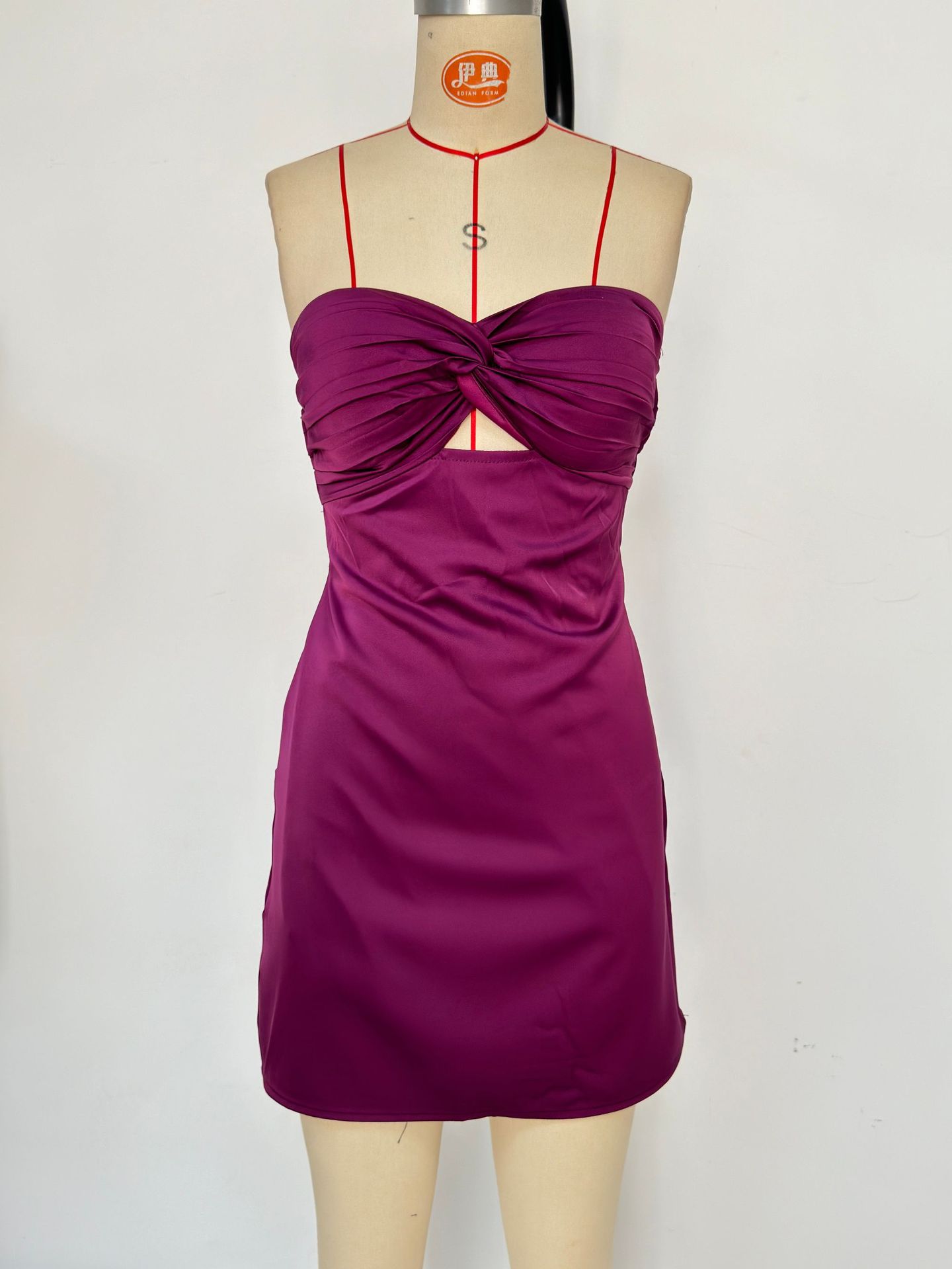 Satin Strapless Bodycon Evening Dress for Night Parties