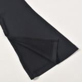 Women Spring Sexy Off-Shoulder Slit Bandeau Jumpsuit