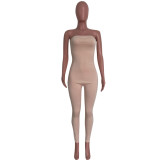 Women Spring Summer Tight Fit Solid Solid Color Jumpsuit Bodycon Clubwear Outfit