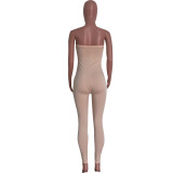 Women Spring Summer Tight Fit Solid Solid Color Jumpsuit Bodycon Clubwear Outfit