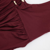 Women Spring Solid Sexy Hooded Halter Neck Jumpsuit Streetwear Club Outfit
